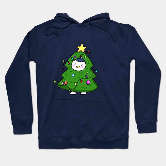 Penguin wearing a Christmas tree costume Hoodie by Prost City